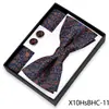 Conjunto de 3 Peças Gravata Borboleta Lenço de Bolso Masculino Caixa de Presente Decoração de Camisa para Casamento Banquete Gravata Borboleta Flor de Gravata Fabricante