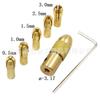Taladro eléctrico pequeño, pinza para taladro de 3,17, taladro eléctrico en miniatura, portabrocas autoajustable de 2,35, abrazadera de taladro de latón para carpintería, juego de 7 mandriles