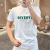 2025 Linda camiseta masculina de algodão mercerizado, corte slim, tendência, com letra, verão, gola redonda, luxo leve, manga curta, nova moda