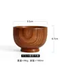 Ensaladera Natural China de Madera para Niños y Adultos Tazón de Arroz Tazón de Madera Maciza Grande y Pequeño Tazón para Sopa Tazón para Fideos Vajilla para el Hogar