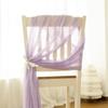 Capa de Cadeira para Decoração de Casamento de Hotel, Flores para Encosto de Cadeira, Cortinas de Gaze Bonitas, Tecido Chiffon Bali para Banquete de Casamento Venda por Atacado