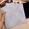 Top de punto clásico versátil de manga larga con cuello semi-alto para mujer, adecuado para otoño e invierno, se puede usar como capa exterior o como capa base, diseño simple, nuevo modelo 2024