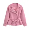 Atacado transfronteiriço de roupas femininas: Estilo europeu e americano, moderno e casual, cor sólida, conjunto de outerwear ajustado + saia midi que afina a silhueta