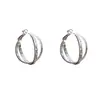 Pendientes de aro de metal con forma de cruz elegantes de estilo coreano, estilo minimalista y fresco, sencillos y a la moda, pendientes únicos y personalizados para mujer