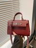 2025 Nova Bolsa Kelly Feminina Senmeng Popular Texket Bolsa de Corrente Bolsa de Ombro Sense Transversal Bolsa Quadrada Pequena