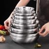 Cuenco de sopa de acero inoxidable, recipiente para condimentos coreanos, cubo con sabor en el reverso, engrosado y más profundo, cuenco multiusos para frutas y verduras de cocina.