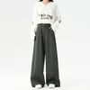 Traje Retro Americano de Gama Alta con Pantalones de Pierna Ancha para Mujer, Diseño Holgado de Otoño, Estilo Callejero, Corte Recto, Adelgazantes, Pantalones Casuales Versátiles