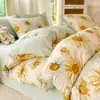 Juego de ropa de cama de algodón estilo Ins de cuatro piezas juego de tres piezas de algodón fresco para dormitorio de estudiante sábana funda de edredón