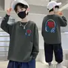 Camiseta de Manga Larga 100% Algodón para Niños, Otoño Infantil Holgada de Cuello Redondo, Top Fresco y con Estilo para Niños Mayores