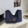 Bolso Tote de mezclilla retro coreano para mujer 2025 Nuevo Bolso de hombro con letras de gran capacidad Bolso de axila para ir al trabajo Bolso de mamá