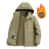 Tejido Impermeable y Cortavientos Transfronterizo para Comercio Exterior Más Terciopelo y Chaqueta Interior Engrosada Ropa Superior para Hombre Más Terciopelo Chaqueta de Exterior para Hombre