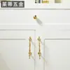 Manija Larga Estilo Francés Latón para Puerta de Gabinete Nórdico Moderno Simple Dorado Brillante para Cajón Gabinete Estilo Europeo Puerta de Armario Manija Pequeña