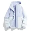 Chaqueta Funcional para Exteriores Estilo Luotuo para Mujer, Chaqueta Tres en Uno a Prueba de Viento e Impermeable para Senderismo y Montañismo para Hombre, Estampada