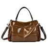 Bolsas para Mulheres 2025 Nova Casual Grande Capacidade Bolsa Boston Almofada Bolsa Transversal Retro Europeia e Americana Bolsa de Mão Texturizada