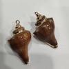 Pendientes de concha natural con borde galvanizado, colgantes hechos a mano, accesorios de joyería