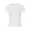 Camiseta Corta de Manga Corta Blanca de Verano 2026 para Mujer, Ajustada, Estilo Hot Girl, Ropa Exterior con Cuello Redondo, Nuevo Estilo de Verano