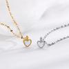 Collar Corazón de Melocotón Nácar Blanco Natural Gato Antiguo Ning Cadena Clavícula Concha Amor Ins para Mujer Cadena Labial Cadena Lana Estilo Francés