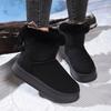 Botas de nieve Birkenstock de algodón, cálidas y de terciopelo, con suela gruesa y lazo, estilo invierno, talla grande, para mujer.