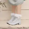 24 Botas Mary Jane de Encaje con Perlas de Hoja de Loto Otoñales para Mujer Botines Cortos Botas para Padres e Hijos Zapatos de Estudiante Zapatos de Tacón Bajo Grueso Tallas 29-43