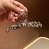 Piedra Cruda de Cristal Romántico Pinza Grande de Tiburón de Lujo Ligero Dulce Accesorio para el Cabello Volumen Grande del Cabello Pinza para la Parte Posterior de la Cabeza