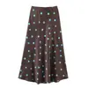 Comercio Exterior Ropa de Mujer 2026 Primavera Nueva Moda Estilo Europeo y Americano Satén Onda Sarga Corte Falda de Media Longitud Estampado de Leopardo