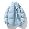 Estilo popular transfronteiriço gola alta cor sólida jaqueta de algodão unissex inverno jaqueta pão tamanho grande espessa quente solta top moda