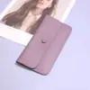 Billetera Larga para Mujer de Piel de Vaca de Primera Capa Piel Genuina Billetera de Gran Capacidad Versátil Simple Ultra-delgada Multifuncional de Mano