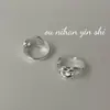 Anel de Nariz de Porco Ouni em Prata Esterlina S925 Coreano para Mulheres Estilo Frio Simples Ins Anel de Dedo Indicador com Design Aberto