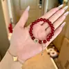 Pulsera de Ágata Roja Natural para Mujer, Llena de Buena Suerte, Pulsera de Ágata Roja con Colgante de Calabaza, Pulsera de Buena Suerte para el Año de Nacimiento, Mayoreo