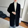 Abrigo de lana de longitud media de doble cara para otoño e invierno para mujer, nuevo abrigo de lana de alta gama ajustado, chaqueta blazer de lana para mujer