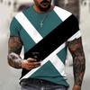 Camiseta de manga corta con cuello redondo y estampado digital 3D para hombre, novedad de verano de 2023, de comercio exterior, talla grande, estampada
