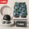 Cuecas de Natação Masculinas, Novo Estilo, Shorts de Banho de Camada Dupla Anti-Constrangimento, Calças Masculinas para Praia e Fontes Termais, Atacado de Equipamentos de Natação