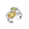Anel Feminino Rai Diamond Caibao Design Nicho Primavera/Verão 2022 Novo Gotas de Água Zircônia Colorida Moda Personalidade