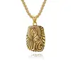 Collar de Acero de Titanio con Colgante de Gato Diosa Egipcia Antigua Bastet Cadena para Suéter Personalidad Nicho Hombres Retro Artístico