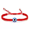 Pulsera Tejida a Mano con Cuerda Roja Ojo Maligno Ojos Azules Personalizada por el Fabricante Accesorios Creativos de Cuentas de Palma Transfronteriza