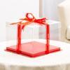 Caixa de bolo de aniversário transparente 6 6 8 8 10 12 polegadas 14 camada única e dupla elevada pão cozido no vapor flor bolo presente embalagem