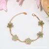 Pulsera Cdd Nueva de Borde Ancho Flor de Ciruelo Imitación Nácar de Doble Cara Pulsera de Cinco Flores Fábrica de Origen Transfronteriza de Comercio Exterior