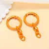 Llavero Colgante de Cadena de Cuatro Secciones Lacada con Hebilla de Primavera de Color Caramelo Accesorios para Joyería DIY Aro de Resorte Colgante para Bolso
