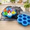 Molde de Silicona para Helado Molde de Rejilla de Hielo de Siete Orificios Palitos de Nieve Coloridos Caja Grande para Alimentos Complementarios Caja para Alimentos Complementarios para Bebé Molde de Silicona