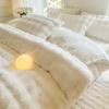 Conjunto de Quatro Peças de Pelúcia de Coelho Sintético Novo de Inverno Alto Peso Veludo Dupla Face Espessado Quente Roupa de Cama Lençóis Cobertor Conjunto de Três Peças para Dormitório