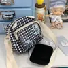 Bolsa de dolor de cuadros azul y blanco suave de huhu, linda, dulce, para chica, ambiente fresco y curativo, bolsa de hombro para fiesta de estudiantes, salida de vacaciones