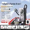 Fonte de Alimentação de Emergência para Partida Transfronteiriça, Bomba de Ar para Carro sem Fio Integrada, Compressor de Ar, Power Bank, Monitoramento de Pressão dos Pneus