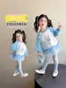 Conjunto de Otoño para Niña Elegante Malla Niños Elsa Princesa Sudadera Vestido Primavera Otoño Bebé Niña Leggings Conjunto de Dos Piezas
