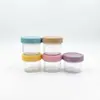 Frasco sellado de vidrio transparente frasco de almacenamiento de cocina biberón para comida de bebé tazón para yogur frasco de almacenamiento con tapa multicolor