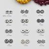 Acessórios de Prata Esterlina 925 Contas de Disco Voador Contas Separadoras de Moeda Pulseira de Cristal Tecida à Mão DIY Acessórios de Joias com Contas