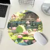 Mouse Pad para Computador Floral Redondo Pequeno Portátil Escritório Uso Doméstico Meninas Tapete de Mesa Simples com Logo Publicitário Antiderrapante