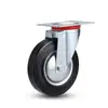 Rodízio de borracha industrial preto para carrinho de 3 polegadas 4 polegadas 5 polegadas 6 polegadas roda universal roda de lixeira fábrica pino