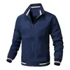 Comercio Exterior Transfronterizo Chaqueta Talla Grande para Hombre Cuello Alto Ropa Exterior Casual Ropa de Trabajo Moderna Color Sólido Moda Ajuste Delgado