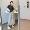 Falda floral de cintura alta estilo 2026, falda elegante y versátil de línea A con dobladillo acampanado, falda larga de moda