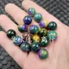 Contas Redondas Coloridas Contas Soltas de Jade Jade Amarelo Verde Oliva Vermelho Vinho Azul Pavão Quartzo Rocha Jade Acessórios para Joias Contas